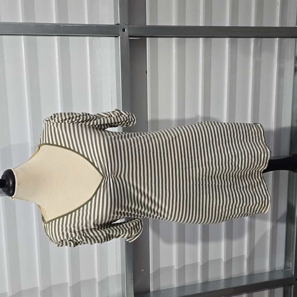 No Boundaries Olive  Green and White Striped Tunic Top Size XL 15-17‎